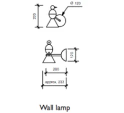 Applique*Atelier Areti Applique murale, Alouette Wall, , Ø22cm, H22cm - noir et or