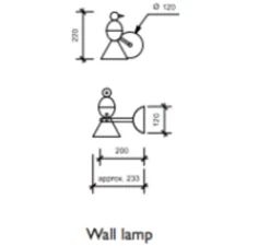 Applique murale, Alouette, blanc, intérieur laiton, Ø22cm, H22cm - Atelier Areti