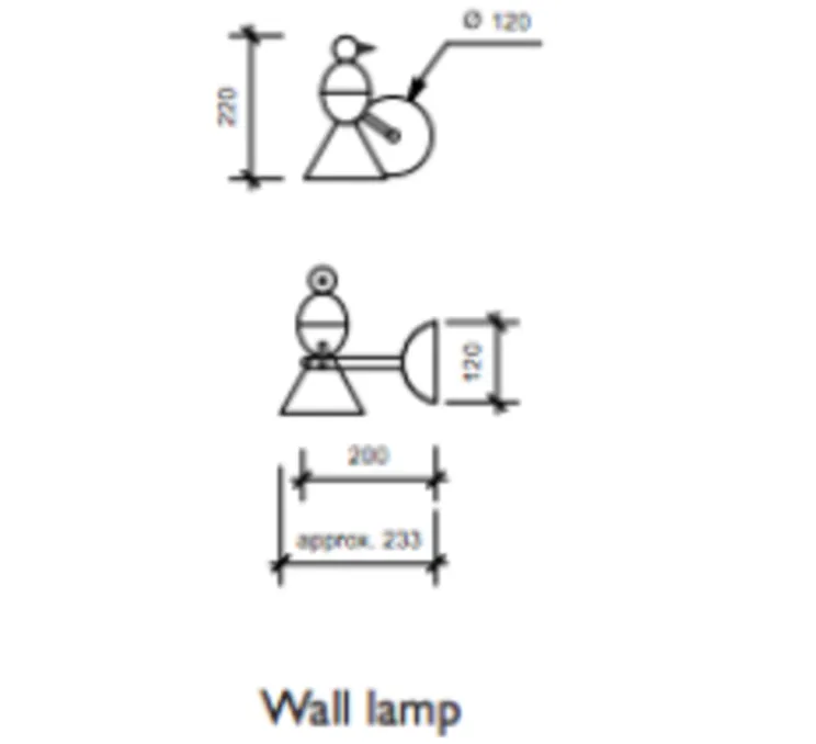 Applique murale, Alouette, blanc, intérieur laiton, Ø22cm, H22cm - Atelier Areti
