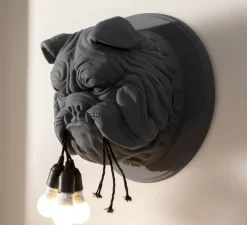 Applique murale, Amsterdam, Bulldog, noir, Ø45cm, H45cm - Karman