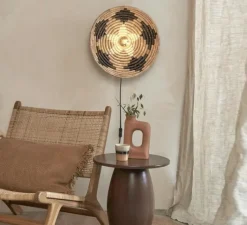 Applique*Good&Mojo Applique murale, Andros, , Ø45cm, H8cm - noir, naturel, blanc