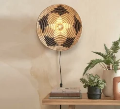 Applique*Good&Mojo Applique murale, Andros, , Ø45cm, H8cm - noir, naturel, blanc