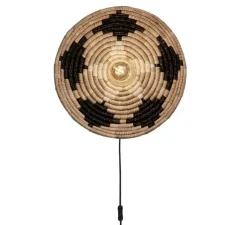 Applique*Good&Mojo Applique murale, Andros, , Ø45cm, H8cm - noir, naturel, blanc