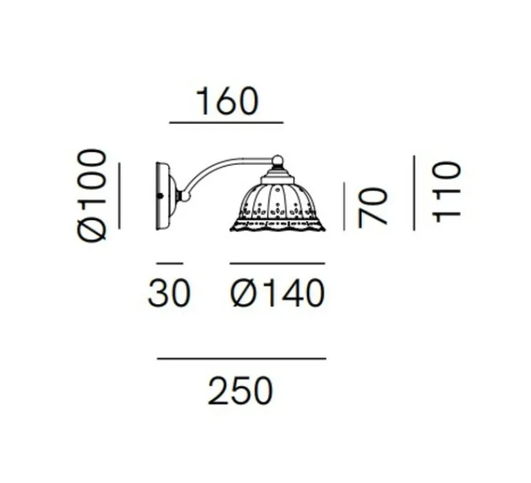 Applique*Il Fanale Applique murale, Anita 061.17.OC, , L14cm, H11cm - blanc et bronze