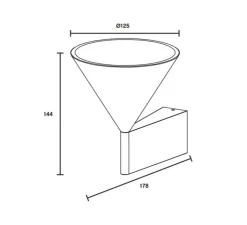 Applique*Pholc Applique murale, Apollo 14, , L12,5cm, H14cm - noir