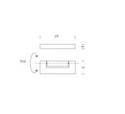 Applique*Nemo Lighting Applique murale, Ara, total , LED, 3000K, 1000lm, IP40, L29cm, H9cm - blanc