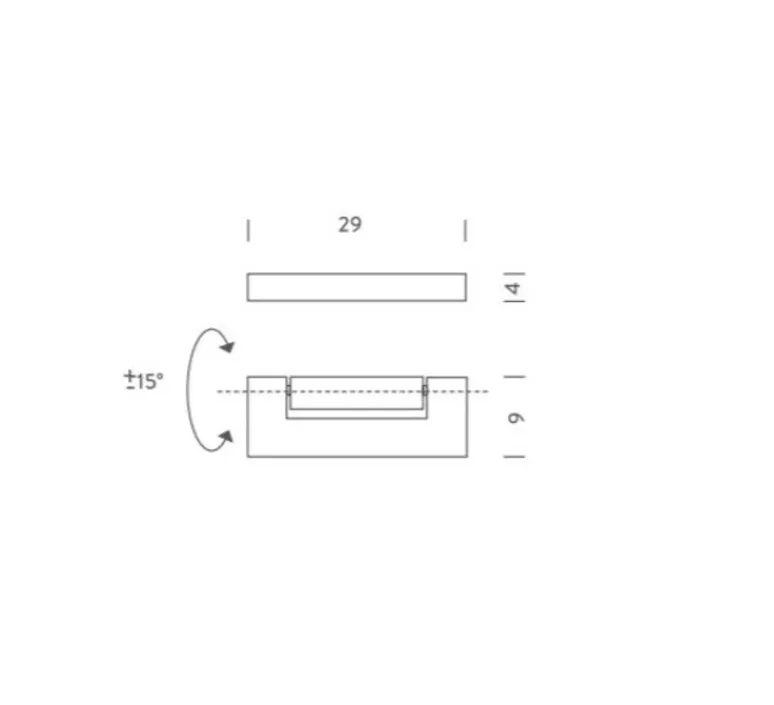 Applique*Nemo Lighting Applique murale, Ara, total , LED, 3000K, 1000lm, IP40, L29cm, H9cm - blanc