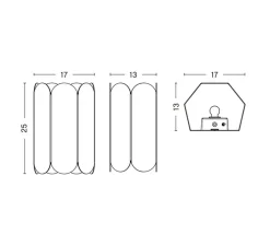 Applique*HAY Applique murale, Arcs, , avec interrupteur, L17cm, H25cm - miroir