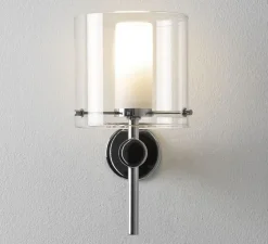 Applique murale, Arezzo Wall, blanc, chrome, IP44, L10cm, H20,8cm - Astro