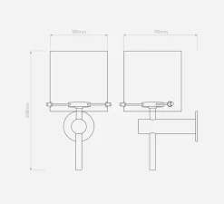 Applique murale, Arezzo Wall, blanc, chrome, IP44, L10cm, H20,8cm - Astro