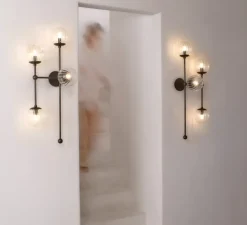 Applique*Schwung Applique murale, Armstrong 4L, , L35,2cm, H92,2cm - structure noire, globe dries