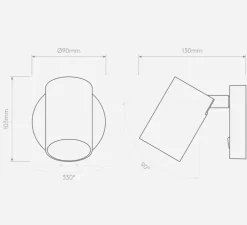 Applique murale, Ascoli Single Switched, nickel mat, L9cm, H10,3cm - Astro Lighting