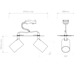 Plafonnier & Spot*Astro Applique murale, Ascoli Twin Recessed, , L29,5cm, H12cm - Lighting nickel mat