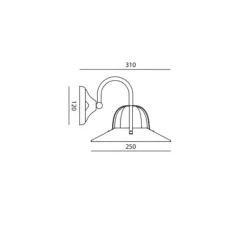 Applique*Toscot Applique murale, Asiago, , L25cm, H24cm - noir