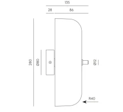 Applique*Aromas del Campo Applique murale, Atil A1281, , P13,5cm, H28cm - laiton, verre opalin