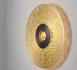 Applique murale, Atmos Racine, laiton satiné, graphite satiné, graphite satiné, laiton satiné, LED, 2700K, 1710 lm, L32cm, H32cm - CVL