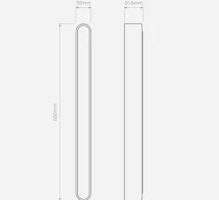 Applique murale, Atticus 600, chrome, IP44, LED, dim, 3000K, 606 lm, L5cm, H60cm - Astro
