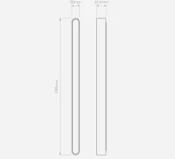 Applique*Astro Applique murale, Atticus 900, , IP44, LED, dim, 3000K, 976 lm, L5cm, H90cm - chrome