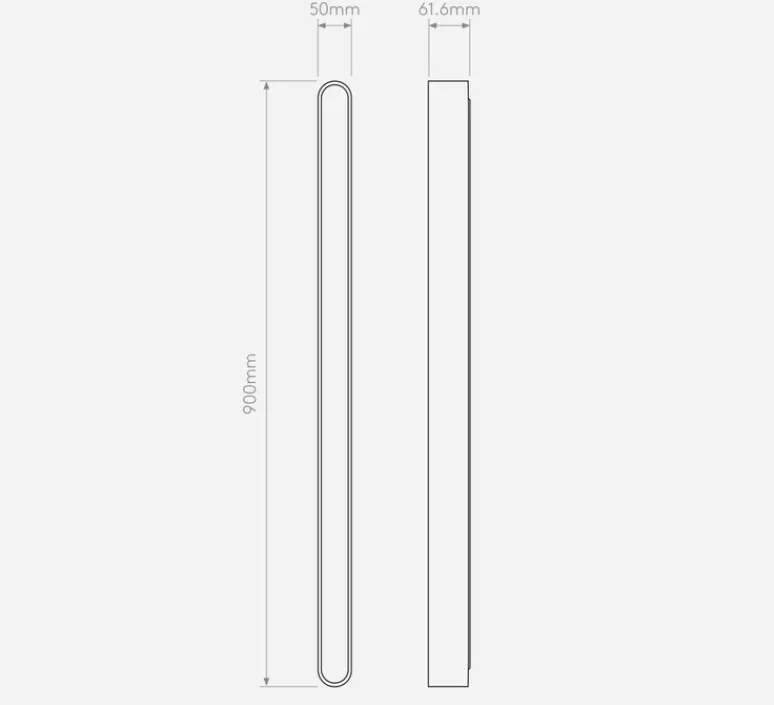 Applique*Astro Applique murale, Atticus 900, , IP44, LED, dim, 3000K, 976 lm, L5cm, H90cm - chrome