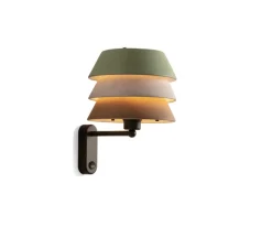 Applique murale, Aura 1241, Sauge mat, blanche mat, kaki mat, Ø20cm, H30cm - Toscot