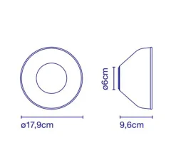 Applique*Marset Applique murale, Aura, , LED, 2700K, 448lm, Ø17,9cm, P9,6cm - opale