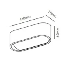 Applique*Light Point Applique murale, Aura W1, , LED, dim, 3000K, 660 lm, L16cm, H6cm - laiton