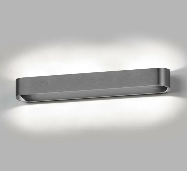 Applique murale, Aura W3, titanium, LED, dim, 3000K, 1980 lm, L46cm, H6cm - Light Point