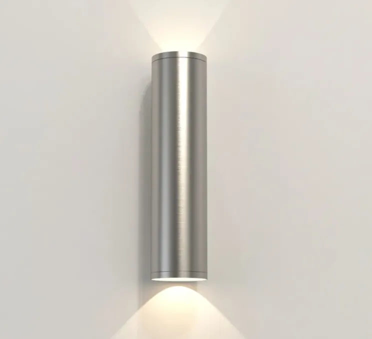 Applique murale, Ava 300 Coastal, acier inoxydable brossé, IP44, L7,5cm, H30cm - Astro