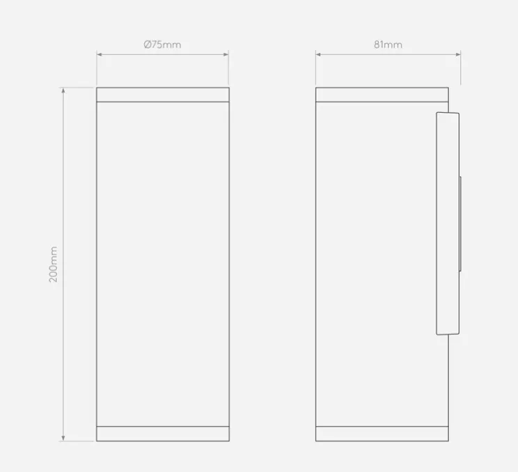 Applique murale, Ava 200 Coastal, acier inoxydable brossé, IP44, L7,5cm, H20cm - Astro