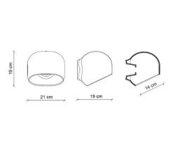 Applique murale, Ayrton, rouge, L21cm, H14cm - Ferroluce