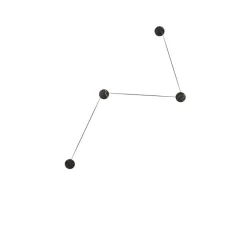 Applique*KDLN Applique murale, Azou 4, , avec prise et interrupteur, LED, 2700K, 1800lm, ∅11,5cm, P8cm (par unité) - marbre noir