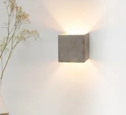 Applique*GANTLights Applique murale, [B3], Gris clair, bronze, H14cm, Ø14cm - gris, bronze