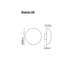 Applique*Marset Applique murale, Babila 28, , IP65, LED, dim, 2700k, 571 lm, Ø28cm, H28cm - acier poli