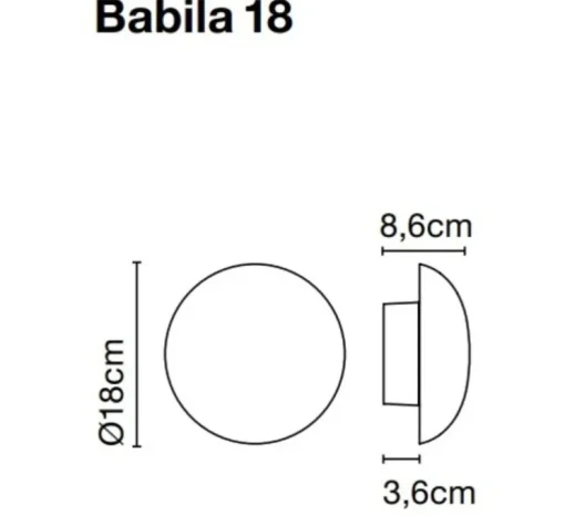 Applique murale, Babila 18, marron, IP65, LED, dim, 2700k, 571 lm, Ø18cm, P8,6cm - Marset