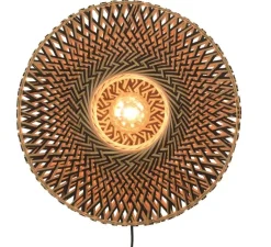 Applique murale, Bali S, naturel et noir, Ø44cm, H44cm - Good&Mojo