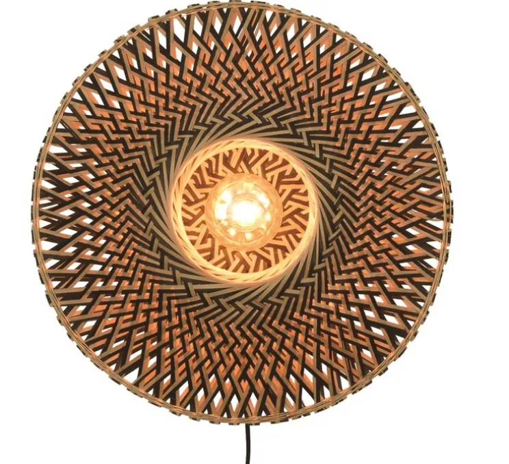 Applique murale, Bali S, naturel et noir, Ø44cm, H44cm - Good&Mojo