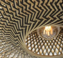 Applique murale, Bali S, naturel et noir, Ø44cm, H44cm - Good&Mojo