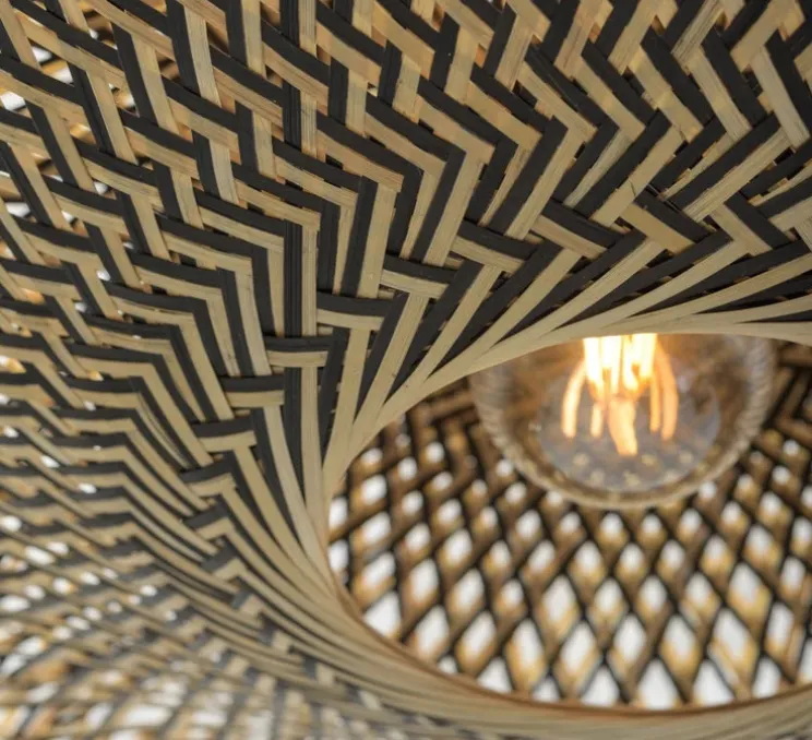 Applique murale, Bali S, naturel et noir, Ø44cm, H44cm - Good&Mojo