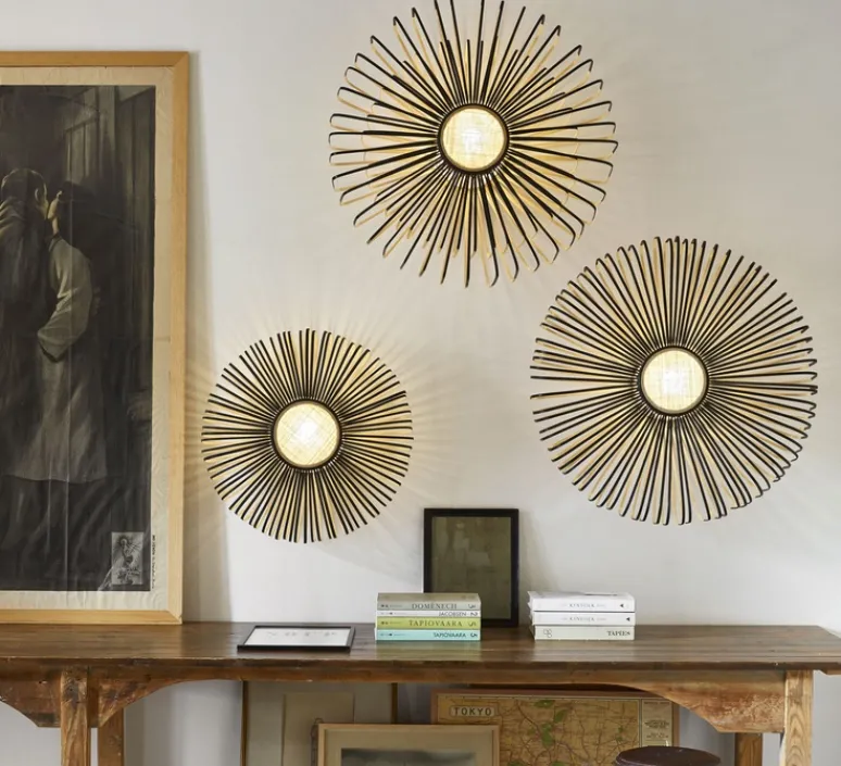 Applique*Forestier Applique murale, Bamboo Light XL, , base e, Ø60cm, H25cm - noir