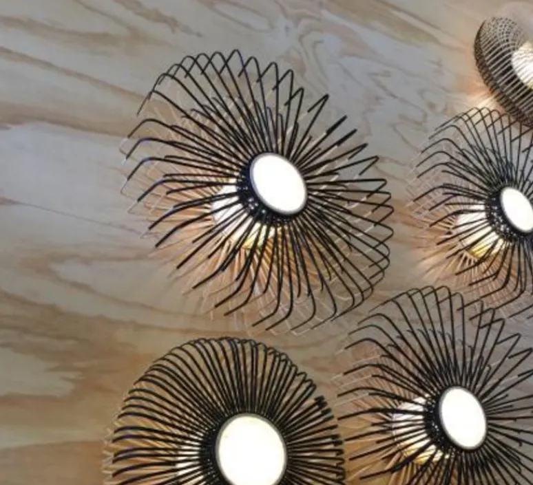 Applique*Forestier Applique murale, Bamboo Light XL, , base e, Ø60cm, H25cm - noir