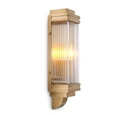 Applique*Eichholtz Applique murale, Bassett, , L11cm, H38cm - laiton, verre transparent