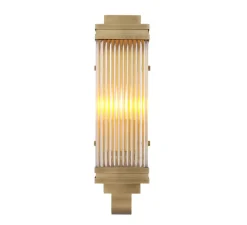 Applique*Eichholtz Applique murale, Bassett, , L11cm, H38cm - laiton, verre transparent