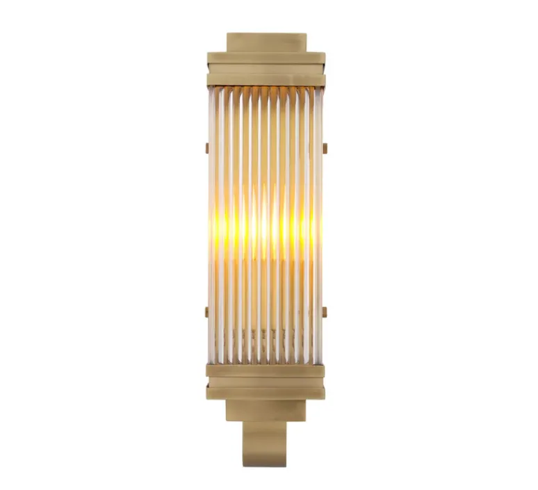 Applique*Eichholtz Applique murale, Bassett, , L11cm, H38cm - laiton, verre transparent