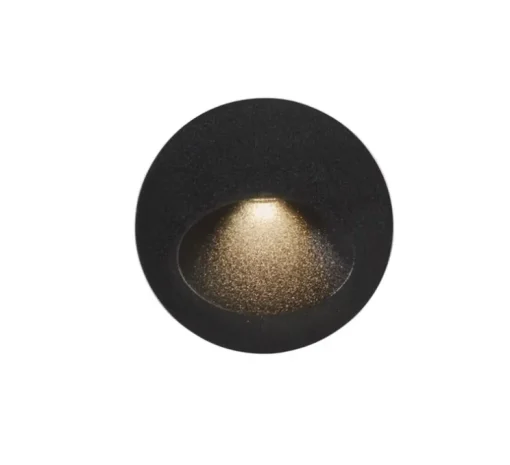 Applique murale, Bat Round Oval, noir, IP66, LED, 3000K, 77 lm, Ø5,2cm, H4cm - LEDS C4