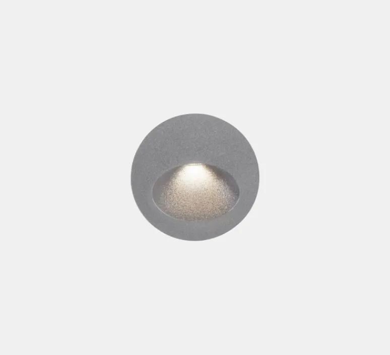 Applique*LEDS C4 Applique murale, Bat Round Oval, , IP66, LED, 3000K, 77 lm, Ø5,2cm, H4cm - gris
