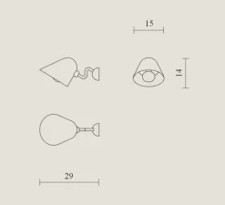 Applique murale, Beghina, blanc brillant, laiton, LED, 3000K, 200lm, L15cm, H14cm - Tato Italia