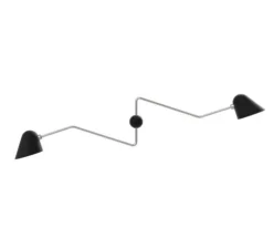 Applique murale, Beghina, noir texturé, chrome, LED, 3000K, 400lm, L147cm, H39cm - Tato Italia