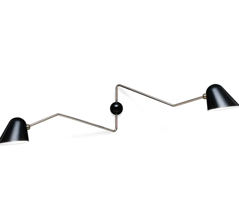 Applique*Tato Italia Applique murale, Beghina, , L147cm, H39cm - noir brillant, laiton