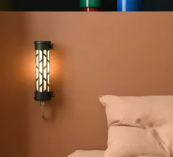 Applique*Sammode Applique murale, Belleville Nano, , E14 LED, 2700K, IP66, Ø7cm, H27cm - noir