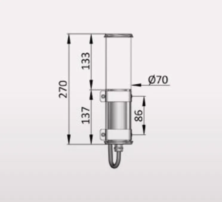 Applique murale, BENDZ, inox, verre claire, non-dimmable, 2700 K, LED, Ø7cm, H30cm, IP68 - SAMMODE